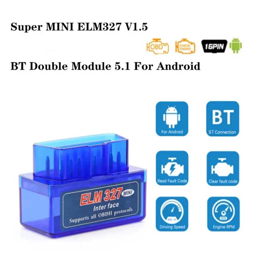 elm327 V1.5 ODB2 BT Модуль 5.1 ELM 327 V 1 5 OBD2 Для Android Автоматический считыватель кодов OBD Автомобильный диагностический сканер Инструмент Инструмент для ремонта автомобилей