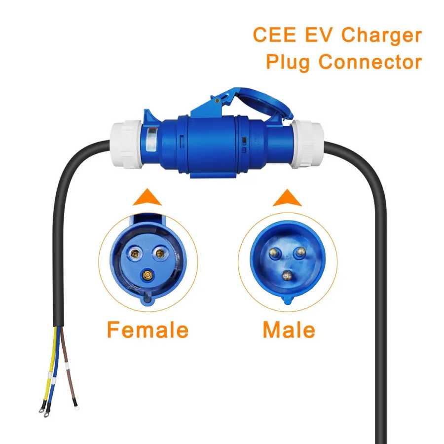 Фотография №3 товара 32A Blue CEE Socket to 16A EU Schuko Plug Adapter