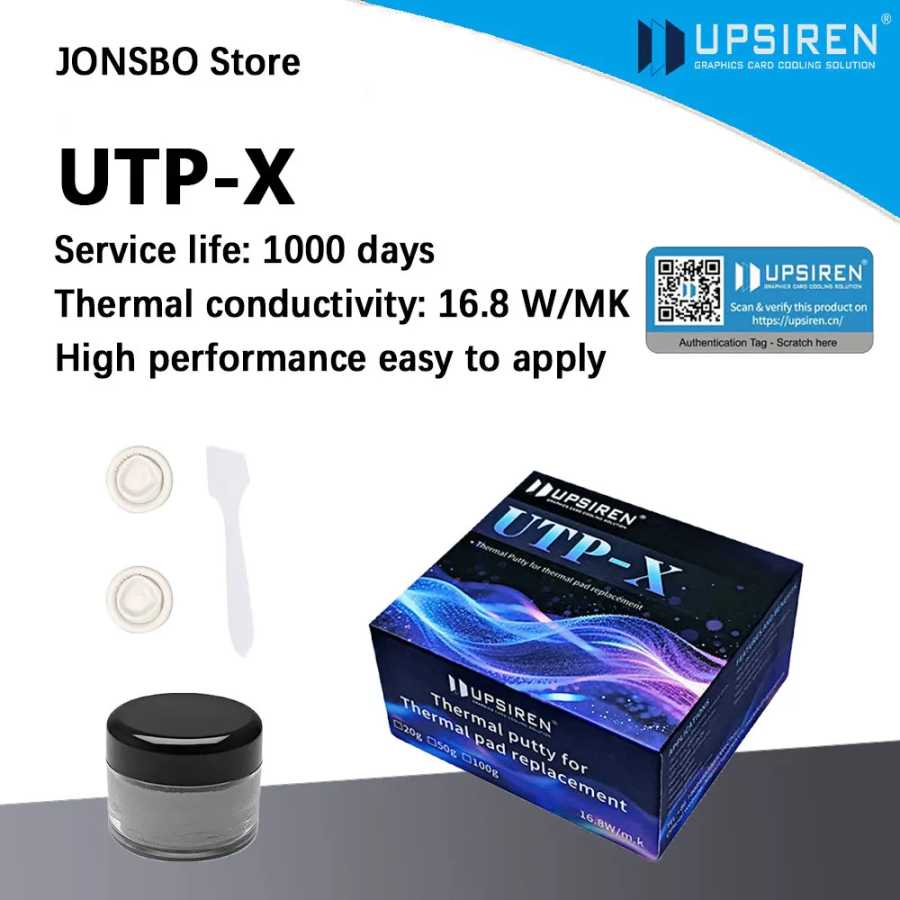 Термопаста UPSIREN UTP-X 16.8 Вт/м&middot;К для быстрого охлаждения видеокарт, графических процессоров и микросхем, замена термопрокладки, теплоотводящая паста Компьютерные комплектующие