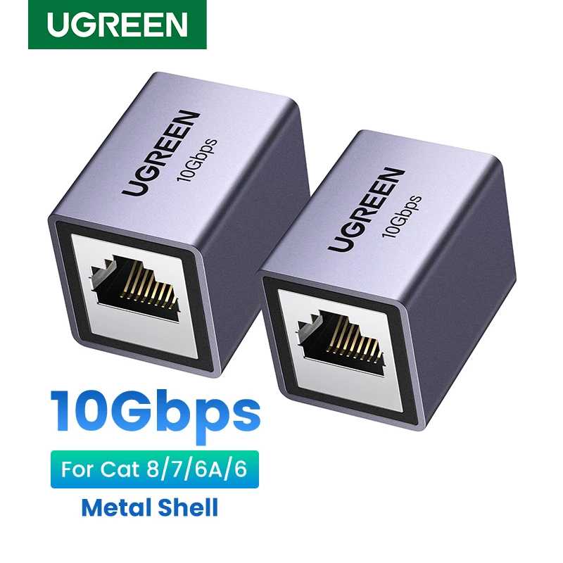 UGREEN RJ45 разъем 10 Гбит/с Сетевой удлинитель для Cat8 Cat7 Cat6 Ethernet кабель адаптер Gigabit Female to Female Компьютерная периферия