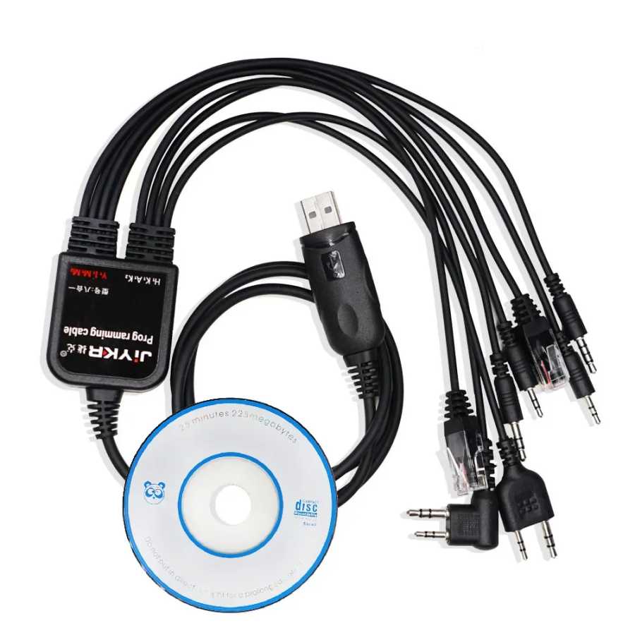 USB-кабель для программирования 8 в 1 для Baofeng Kenwood TYT QYT Motorola AXU4100 Yaesu icom Walkie Talkie, радио, автомобильное радио, CD-программное обеспечение Walkie Talkie Аксессуары & Запчасти