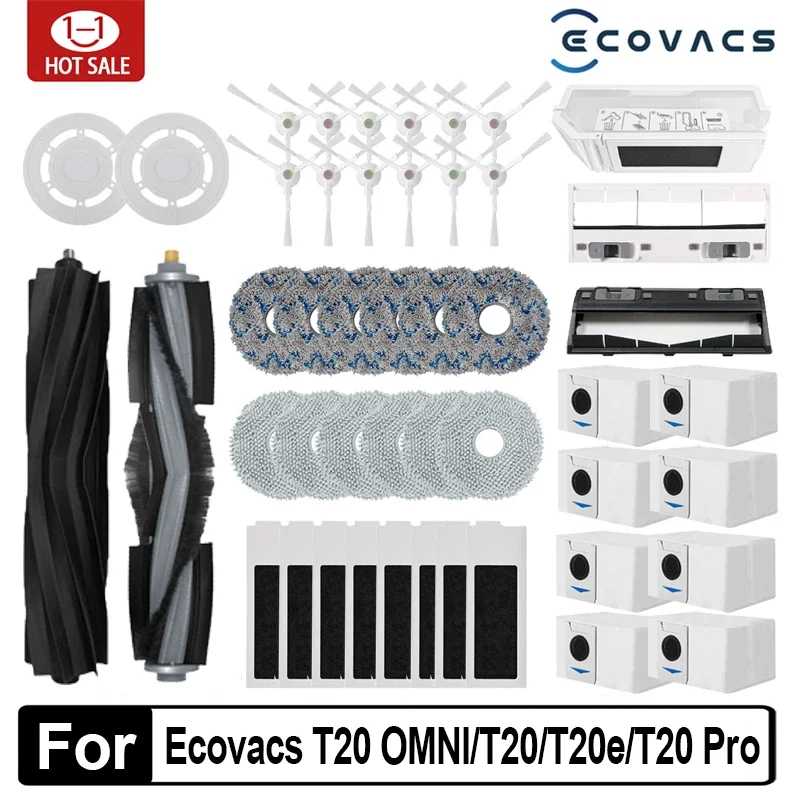 Для робота-пылесоса Ecovacs Deebot T20 OMNI T20e T20 Pro, аксессуары, основная боковая щетка, фильтр для швабры, мешок для пыли, запасные части Запчасти для бытовой техники