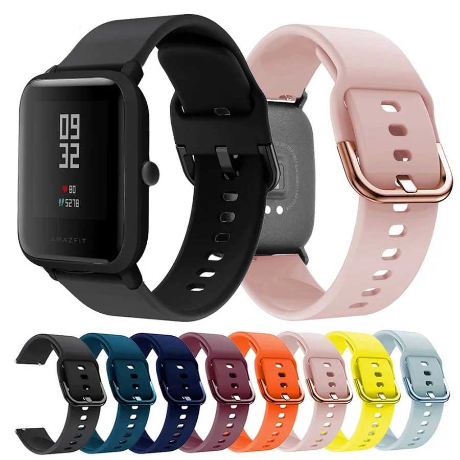 Силиконовый ремешок 20 мм для Xiaomi Huami Amazfit Bip Lite Bip U/S Pop Smart Watch Band для Huami Amazfit GTS 4 3 2 Аксессуары для часов
