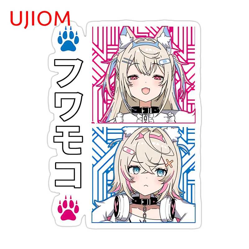Наклейка на стену UJIOM для Hololive FuwaMoco Advent, креативные милые наклейки для солнечных панелей и компьютерных кулеров, мультяшные виниловые наклейки для дома Украшения для дома