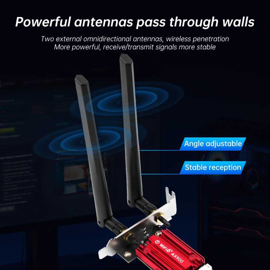 Фотография №4 товара Двухдиапазонный беспроводной адаптер Fenvi WiFi 6 AX900 Bluetooth 5,4 PCI-Express,