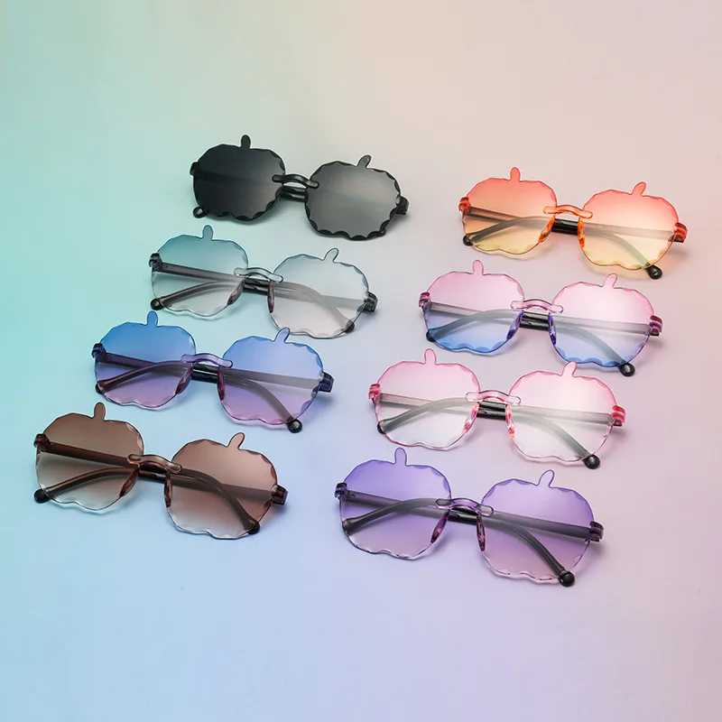 New Fashion Children's Sunglasses Boys Girls Cute Apple Shaped Sun Glasses Trendy Baby Street Photography Props Shades UV380 Очки и аксессуары