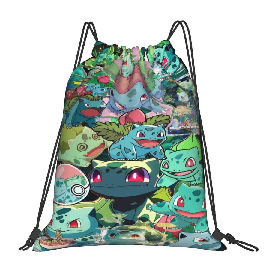 Спортивная сумка-рюкзак Bulbasaur Crowd Anime на шнурке для мужчин, водонепроницаемая, в стиле ретро, для кемпинга Сумки специального назначения
