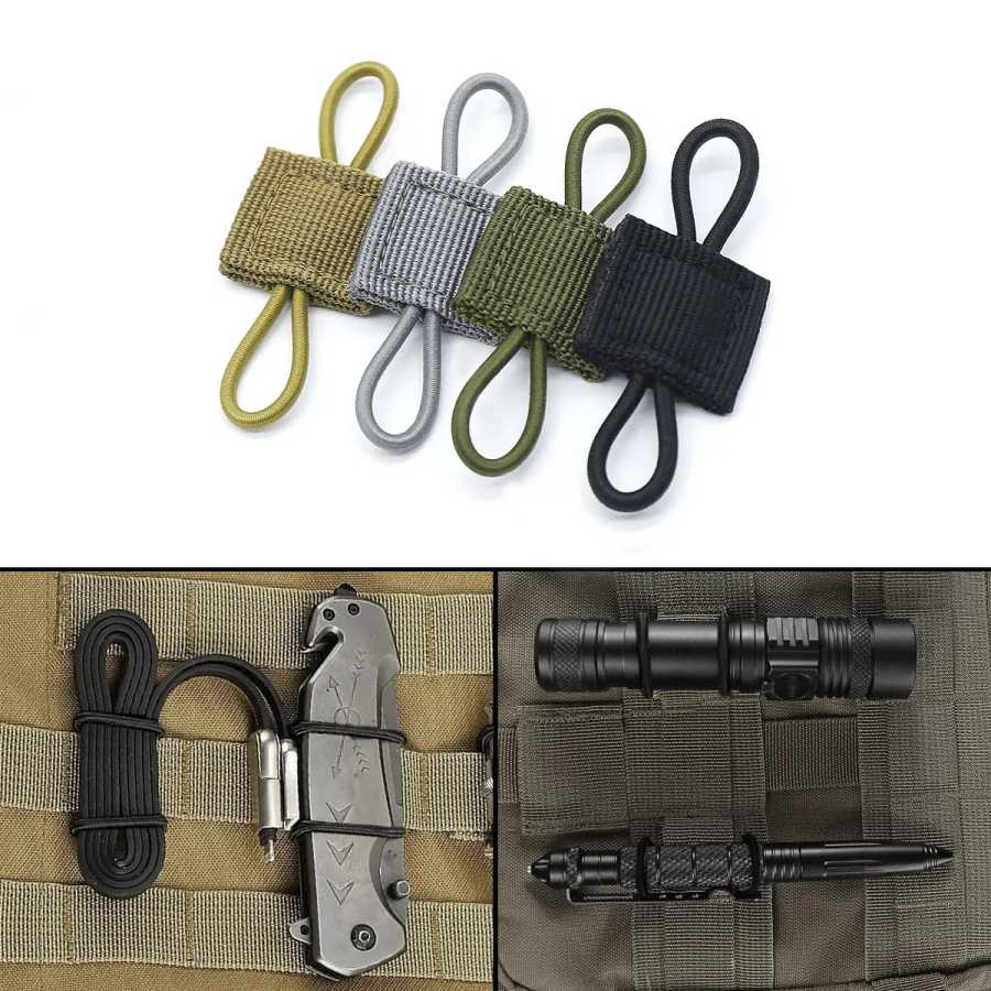 4/10 шт. эластичный ремень Molle, тактическая система MOLLE, фиксатор лямки, аксессуары, фиксирующая пряжка для антенны PPT, фонарик Кемпинг и походы