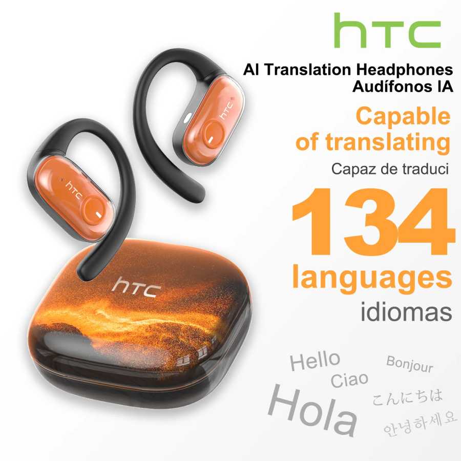 HTC NE10 Bluetooth наушники светящиеся зыбучие пески спортивные беспроводные наушники комфортные HD бас AI переводчик наушники Портативное аудио и видео