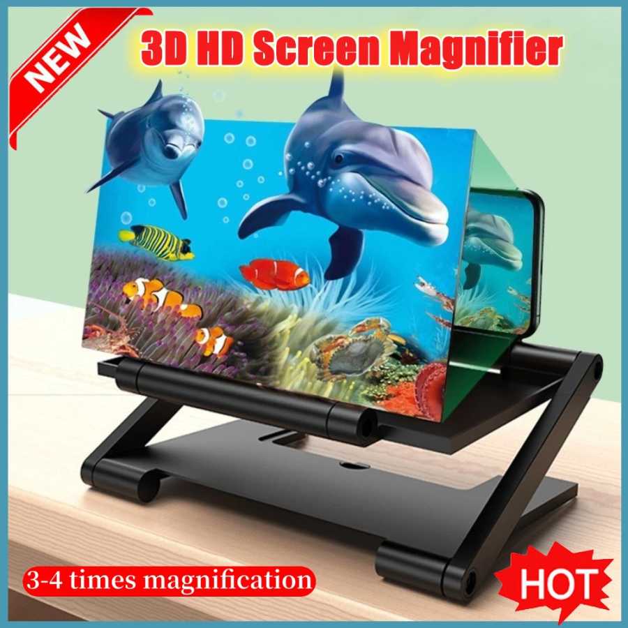 НОВЫЙ 3D-усилитель экрана для мобильного телефона, видеоувеличитель, HD-проектор, кронштейн-увеличитель для смартфона 2026 Аксессуары для мобильных телефонов