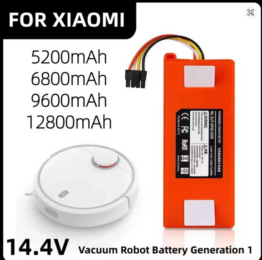 Аккумулятор для робота-пылесоса XIAOMI Roborock S50 S51 S55 T60, модель BRR-2P4S-5200D, 5200-12800 мАч Аксессуары и запчасти
