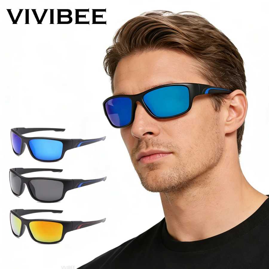VIVIBEE мужские велосипедные поляризационные солнцезащитные очки спортивные очки велосипеды матовый черный для рыбалки 2026 женские зеркальные синие солнцезащитные очки для верховой езды Велоспорт