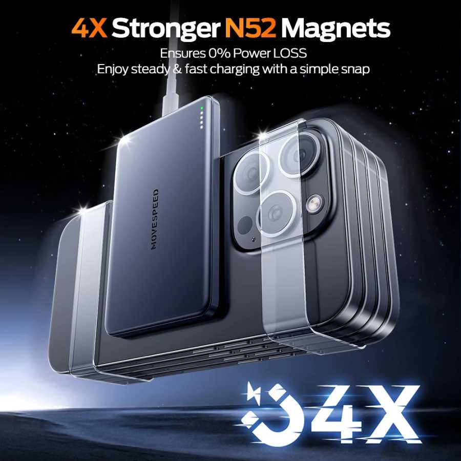 Фотография №3 товара MOVESPEED S10 Тонкий магнитный внешний аккумулятор 10000 мАч PD20W Портативное