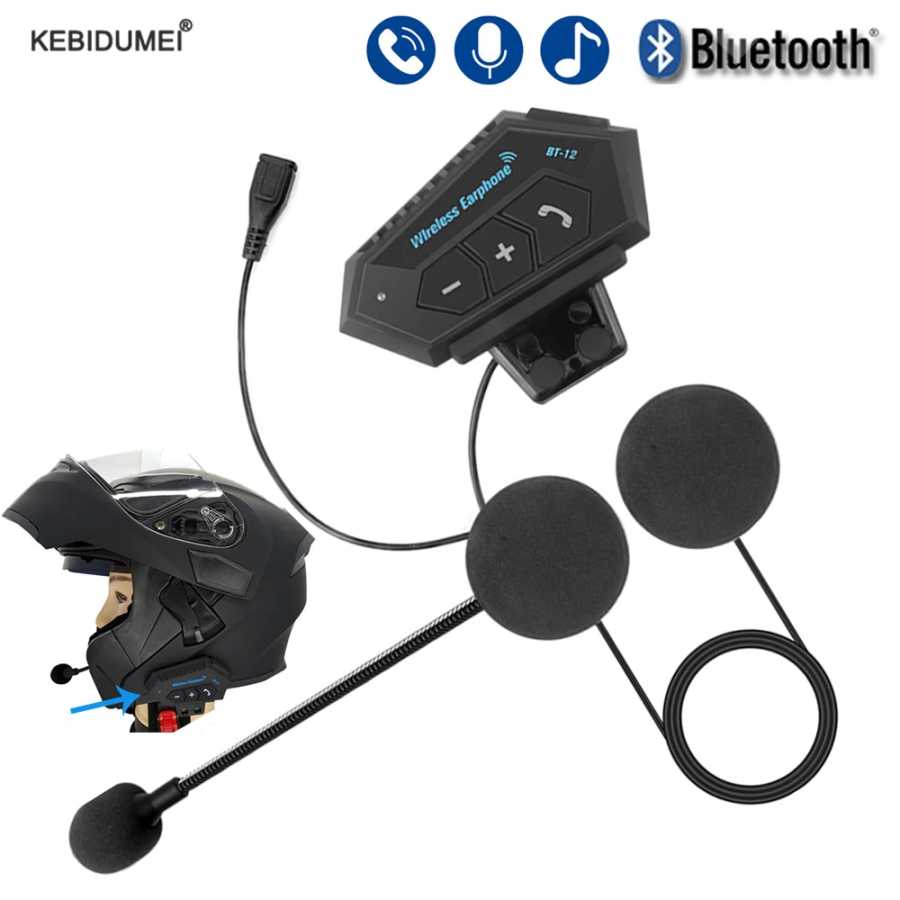 Гарнитура для мотоциклетного шлема, Bluetooth 5,0, наушники, беспроводные наушники, моторная гарнитура, велосипедные наушники, стереонаушники с громкой связью Портативное аудио и видео