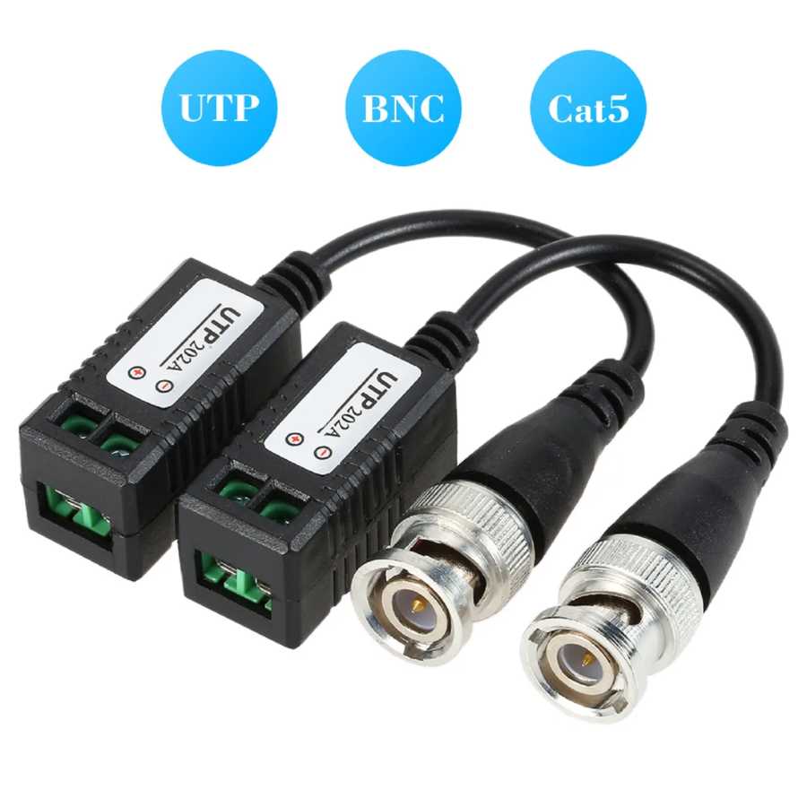 1 пара, пассивный трансивер UTP 202A, видеокабель, коннектор UTP BNC Cat5 для камеры видеонаблюдения, для камеры 2 Мп, 3 Мп, 4 МП, 5 МП, для IP-камеры HD Детали инструментов