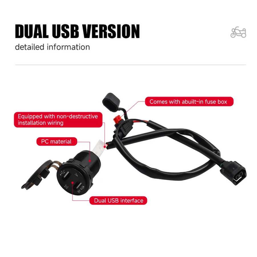 Фотография №5 товара USB-зарядное устройство для мотоциклов HONDA NT1100, XL750 Transalp 750, CRF1000L