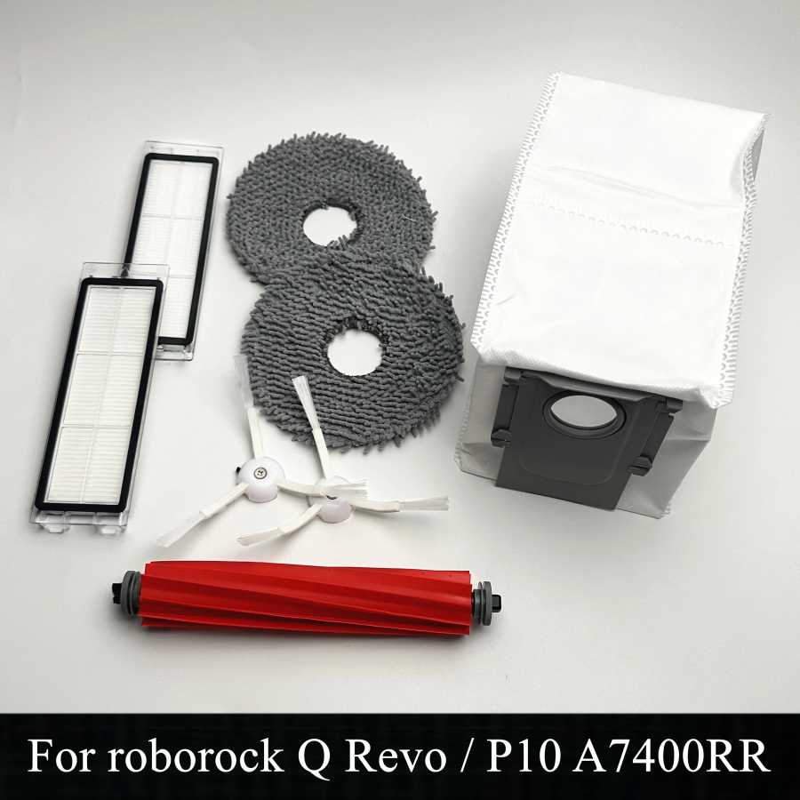 Новые аксессуары для роботов-пылесосов Roborock Q Revo / P10 A7400RR: основная и боковые щетки, HEPA-фильтр, салфетки для влажной уборки, мешки для сбора пыли, запасные части. Запчасти для бытовой техники
