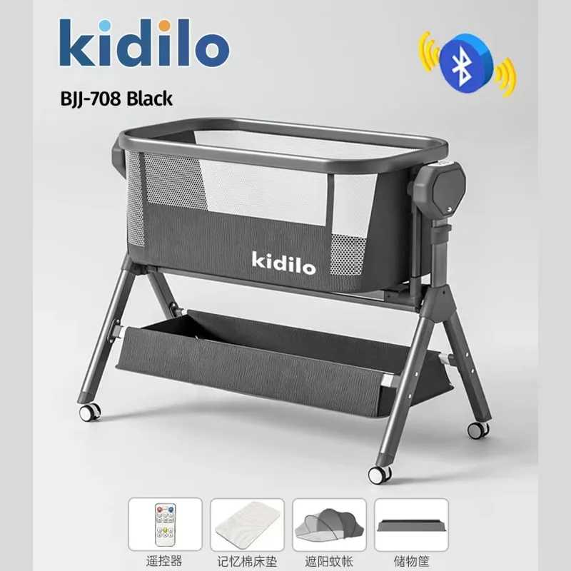 Фотография №1 товара Детская кроватка-люлька Kidilo 2026: прикроватная, с улучшенной устойчивостью, легко складывается,