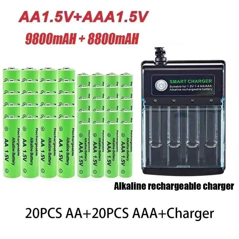Фотография №2 товара Оригинальная аккумуляторная батарея 1,5 В AA 9800 мАч + AAA