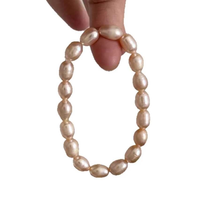 Фотография №4 товара Браслет из пресноводного жемчуга в форме риса 7-8 мм для