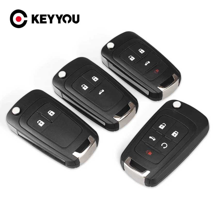 Раскладной корпус KEYYOU для автомобильного ключа дистанционного управления для Chevrolet Cruze Epica Lova Camaro Impala 2 3 4 5 сменные кнопки HU100 Стартеры