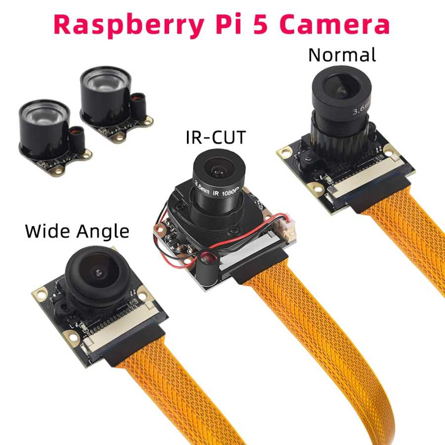 Камера Raspberry Pi 5 5 МП 1080P Дополнительные широкоугольные камеры ночного видения с ИК-подсветкой FF AF для RPI 5 Pi5 Zero Компьютерные комплектующие