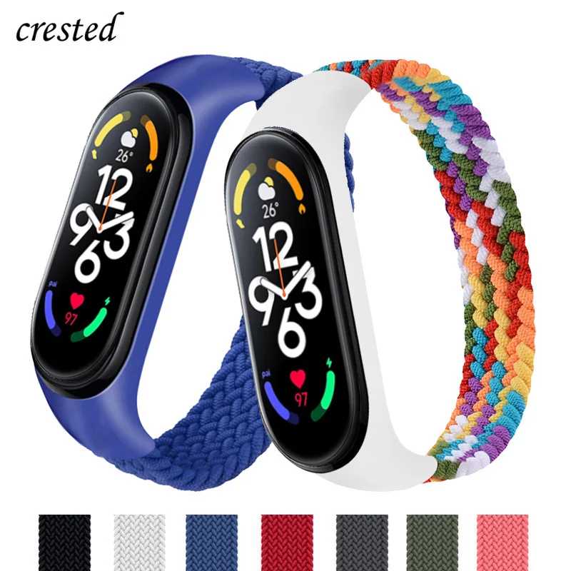 Браслет для Mi Band 6, нейлоновый плетеный браслет Solo Loop Pulseira, браслет Miband4 Miband5, браслет xiaomi Mi Band 3, 4, 5, 6, 7, ремешок Аксессуары для часов