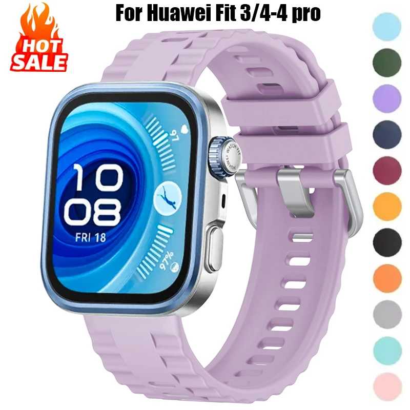 Силиконовый ремешок для часов Huawei Watch Fit 4 Pro, спортивный сменный браслет из ТПУ для Huawei Fit 4/3, ремешок Correa Аксессуары для часов