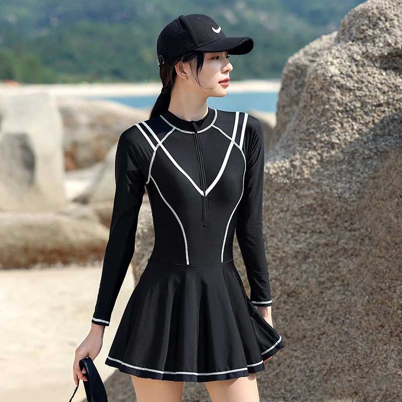 Фотография №3 товара Женский купальник Rashguard с длинным рукавом, женский купальный костюм, женский