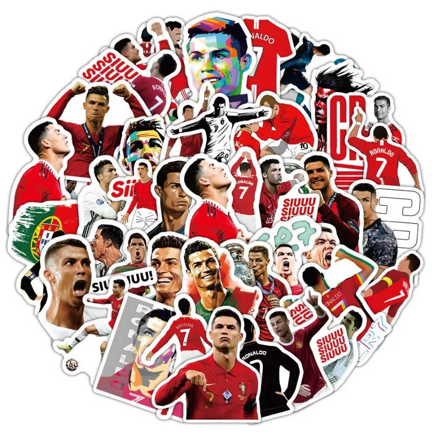10/60 шт. CR7 наклейки мультфильм футбольная наклейка спортивные граффити детские игрушки фанаты подарок украшения холодильник ноутбук гитара велосипед наклейки Классические игрушки