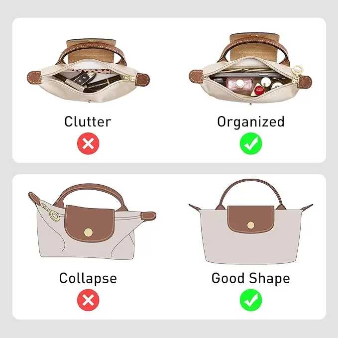 Фотография №3 товара Органайзер-вкладыш для сумок Longchamp Mini и других моделей, вкладыш для