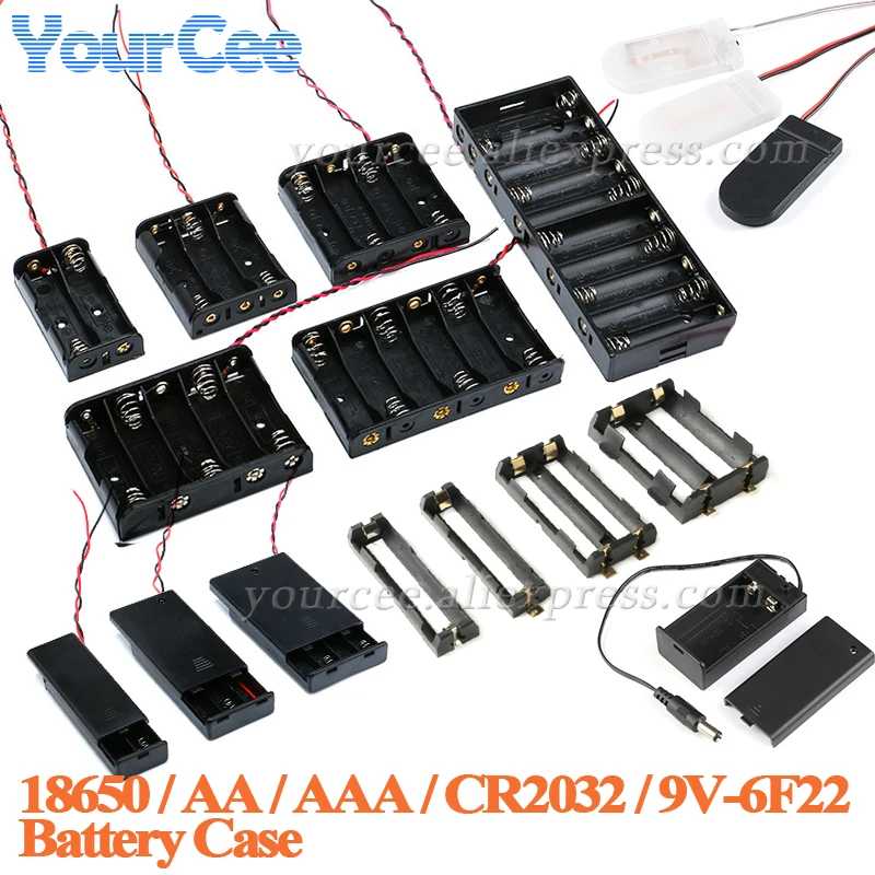 2 шт./1 шт. Корпуса для литиевых батарей 18650 CR2032 AA AAA 9V-6F22, держатели для параллельного и последовательного подключения, платы управления питанием (Power Bank), платы для хранения батарей (PCB) Активные компоненты