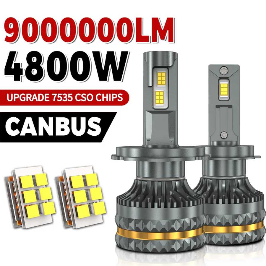 9000000LM H7 Canbus Светодиодные фары 4800W H4 H11 H1 9005 HB3 9006 HB4 H13 9004 9007 Turbo Автомобильные фары 12 В 24 В Автомобильные фары Автомобильные фары
