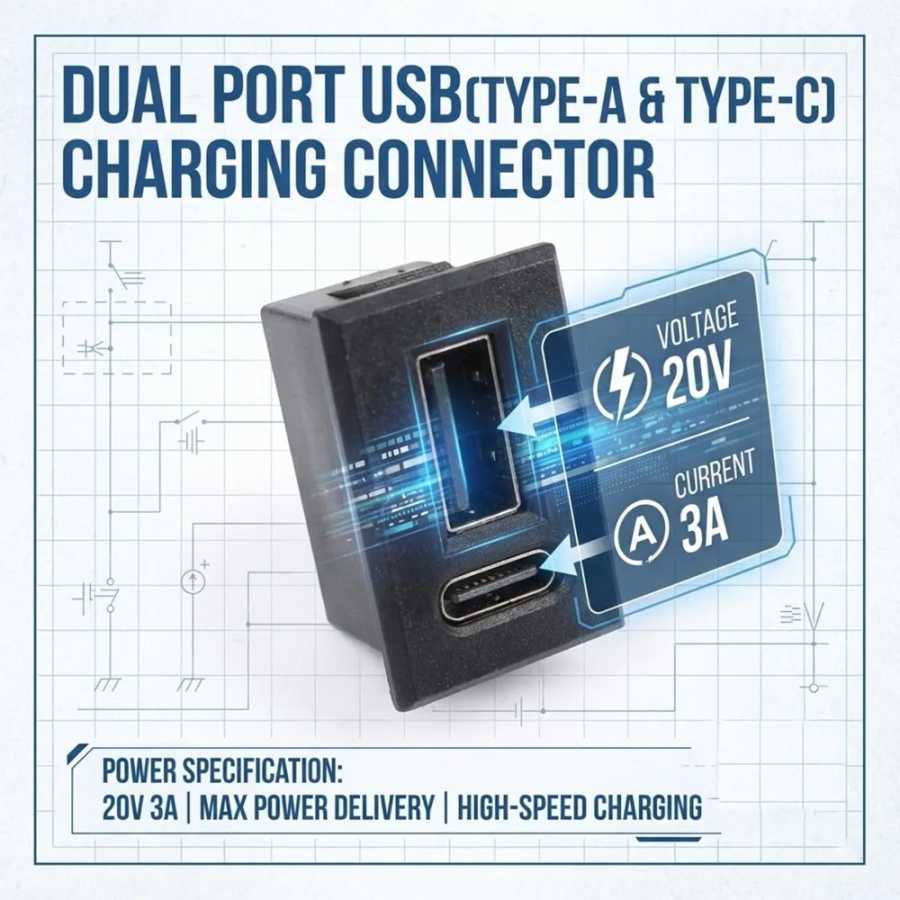 Фотография №2 товара Двойной разъем USB Type-C (гнездо), крепление на шасси, 2 порта,