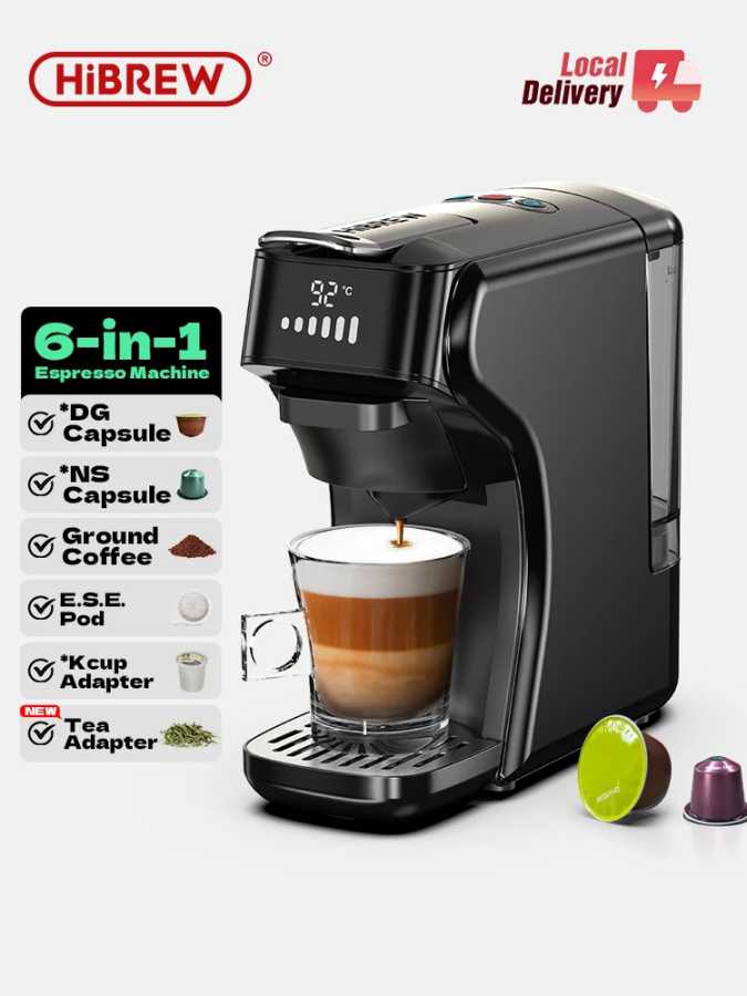 Капсульная кофемашина HiBREW 6 в 1, горячая/холодная кофеварка для эспрессо Cafetera Cappuccino Dolce Gusto Nespresso Powder H1B Техника для кухни