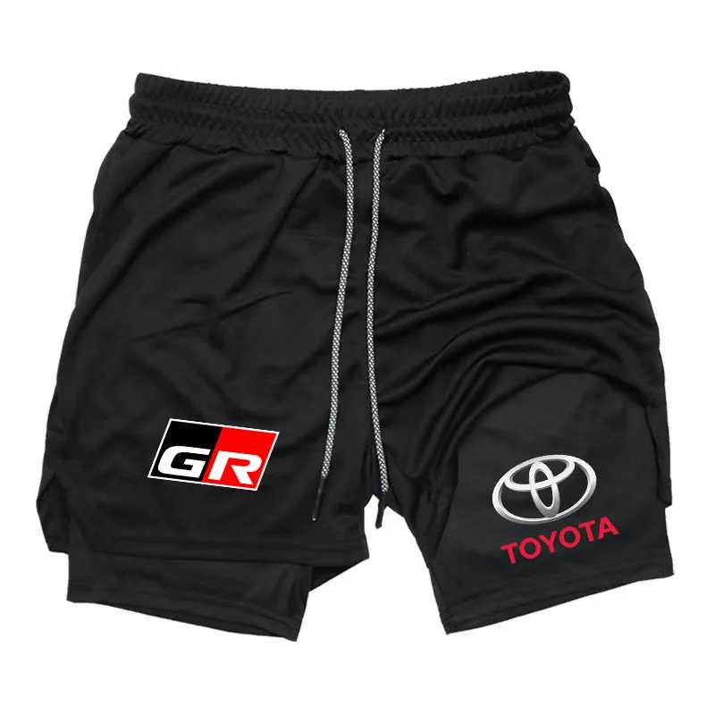 Мужские спортивные шорты Toyota GR Racing 2-в-1 с логотипом, дышащие, быстросохнущие, двухслойные, для повседневной носки и фитнеса на открытом воздухе, коллекция 2026 года Шорты
