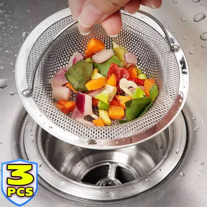 1/3 шт. сито для кухонной мойки с ручкой и пробкой, сменная сливная корзина, сетчатый фильтр из нержавеющей стали, отверстие для отходов Сантехника для кухни