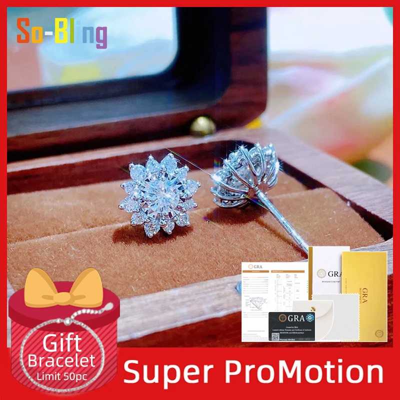 So-Bling 1 карат муассанитовые солнцезащитные серьги из стерлингового серебра 925 пробы для женщин, элегантные тонкие серьги, подарок на вечеринку, ювелирные изделия Ювелирные изделия