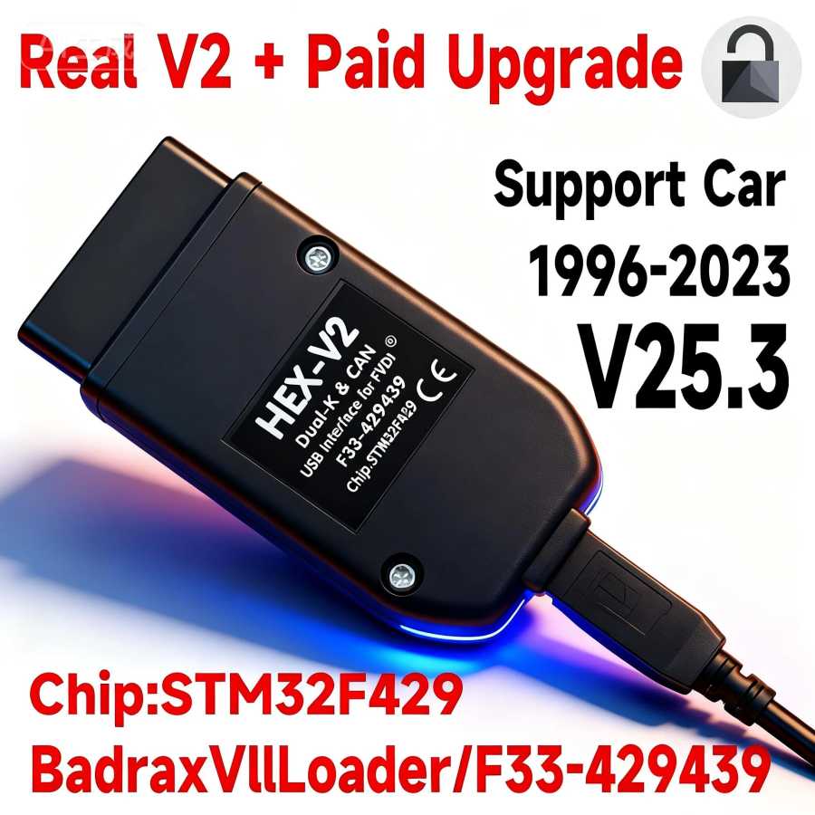 Диагностический сканер VCDSV25.3 OBD2 OEM REAL V2 с кабелем HEX V2 для VW, Audi, Skoda, Seat - VCDS-V2 VAG COM, многоязычный Инструмент для ремонта автомобилей