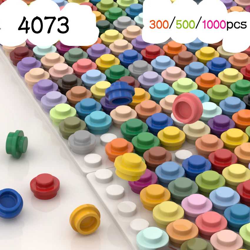 300/500/1000 шт. MOC сборка частиц 6141 пластина круглая 1x1 точка DIY строительные блоки фигурки лампы кирпичи игрушка для детей 4073 Конструкторы