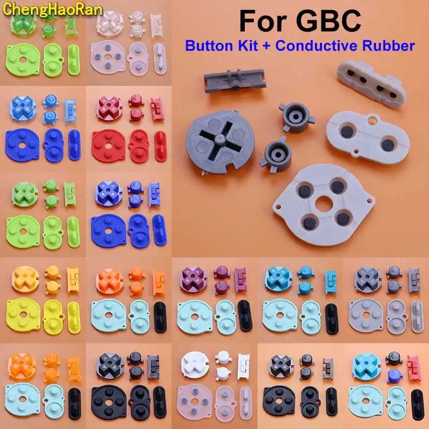 Корпус цветной кнопки Gameboy для контроллера GBC, комплект сменных кнопок A B D-pad ON OFF, ключ питания с проводящей резиновой кнопкой Видеоигры и аксессуары