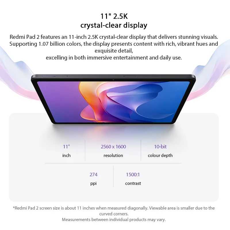 Фотография №1 товара Глобальная версия Xiaomi Redmi Pad 2: планшет с аккумулятором 9000