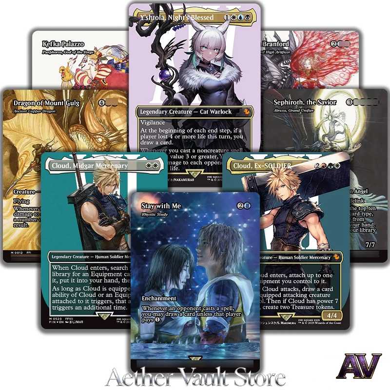 Набор карт FIN/FIC/FCA Commander Series: Cloud, Y'shtola, Sephiroth, Traveling Chocobo, Ancient Copper Dragon, HoloFoil Proxy Cards Товары АСГ