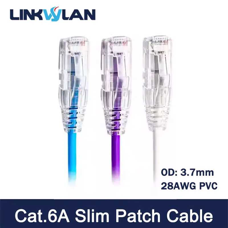Патч-корд UTP Cat6A, тонкий Ethernet-кабель 28AWG, сетевой кабель RJ45, цветная 4-крученная пара, Интернет-кабель Lan из ПВХ Компьютерная периферия