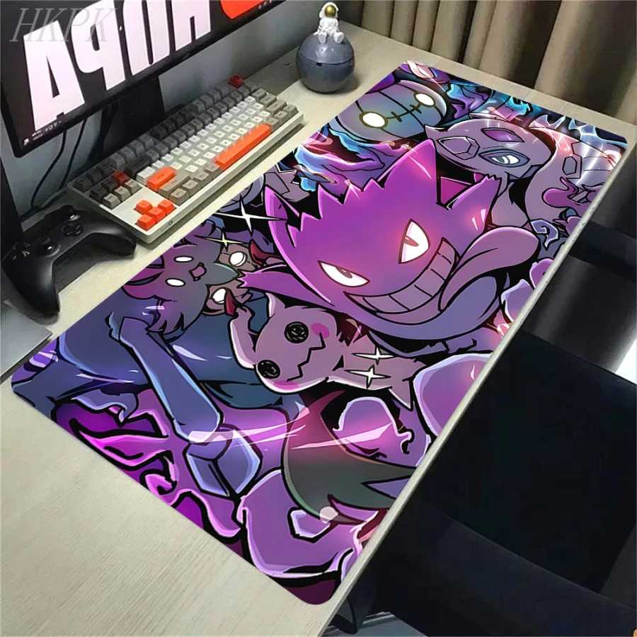 P-Pokemon-Gengar Grande Коврик для мыши Большой игровой коврик для мыши LockEdge Утолщенный коврик для компьютерной клавиатуры Стол Настольный коврик Компьютерная периферия