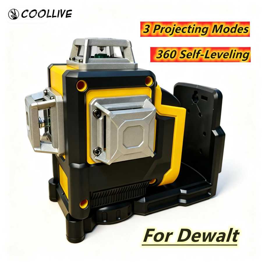Лазерный уровень для аккумуляторов Dewalt 20В/18В, 12 линий, 3 плоскости, 360 градусов, самовыравнивающийся, с вертикальными и горизонтальными перекрестными линиями Инструменты для измерения и анализа
