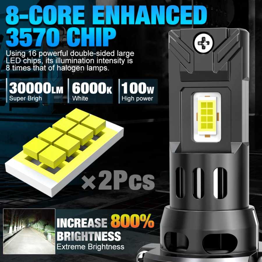 Фотография №1 товара XSTORM H7 LED Canbus автомобильная лампа для фар, беспроводная, 120