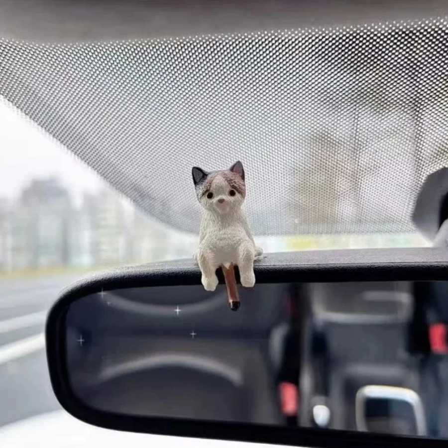 Забавные спящие кошки, центральная консоль автомобиля, украшения из ПВХ, навигатор, экран заднего вида, украшения для спящего котенка, украшение, фигурка автомобиля Аксессуары для салона