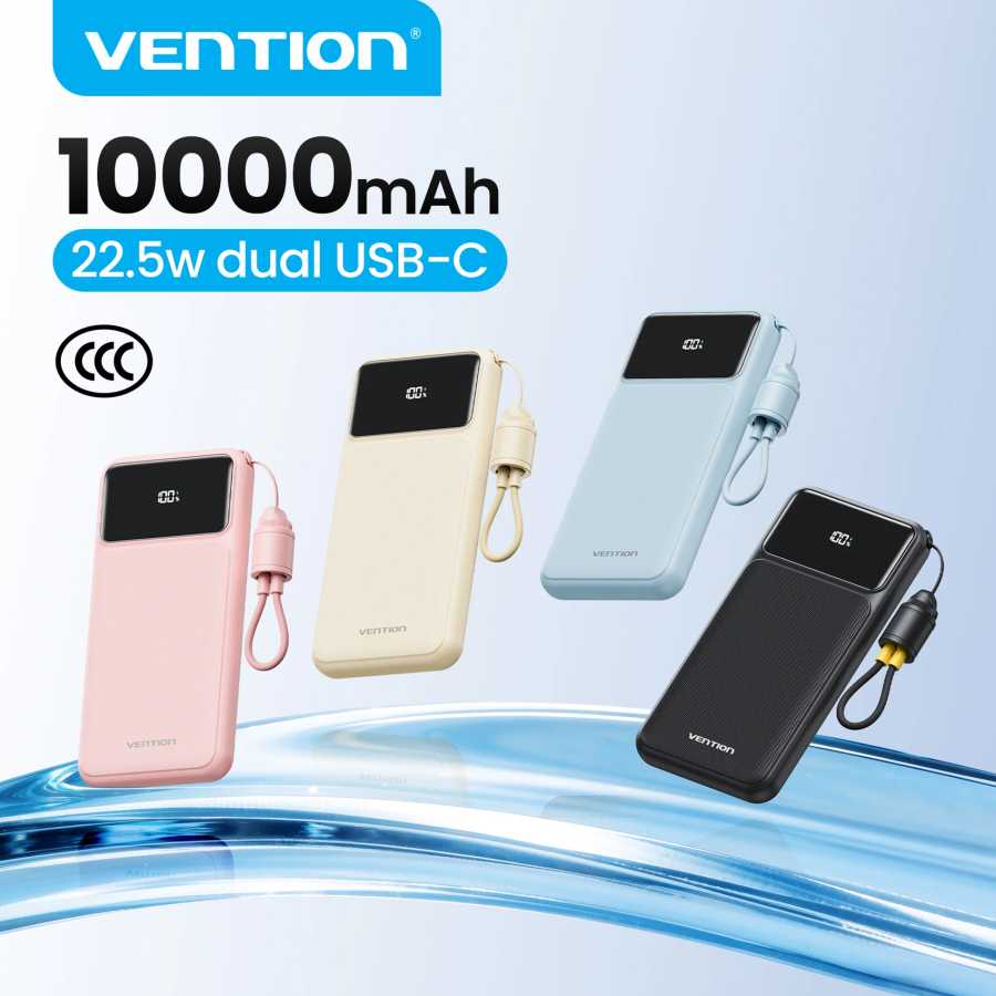 Портативное зарядное устройство Vention CCC 22,5 Вт, 10000 мАч, быстрое зарядное устройство для Xiaomi, iPhone, Samsung, запасная батарея, сертифицированный 3C Powerbank Аксессуары для мобильных телефонов