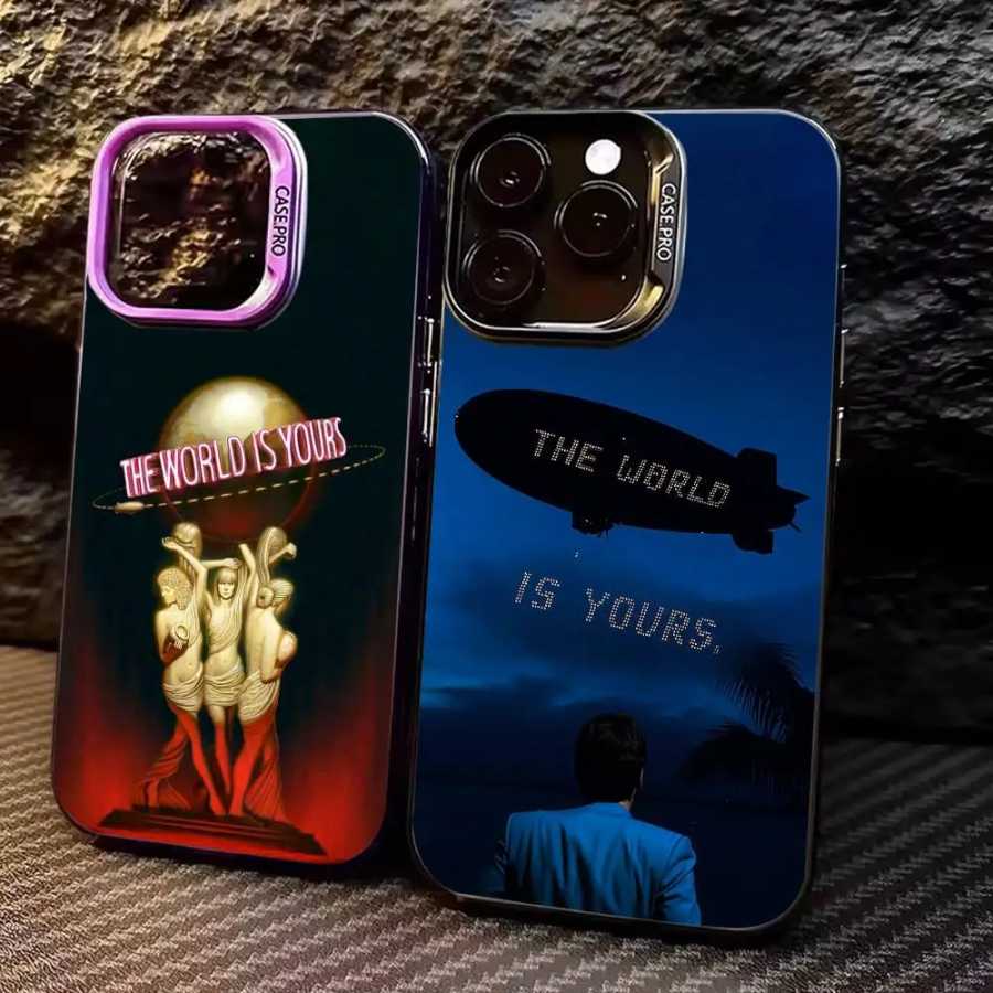 Цветной серебряный чехол для телефона The World Is Yours S-Scarfaces для iPhone 17, 16, 15, 14, 13, 12, 11 Plus Pro Max Plus Чехлы и чехлы для мобильных телефонов